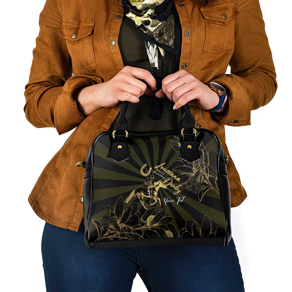 Personalized Louisiana Horse Racing Shoulder Handbag 113th Anniversary Magnolia Blossom