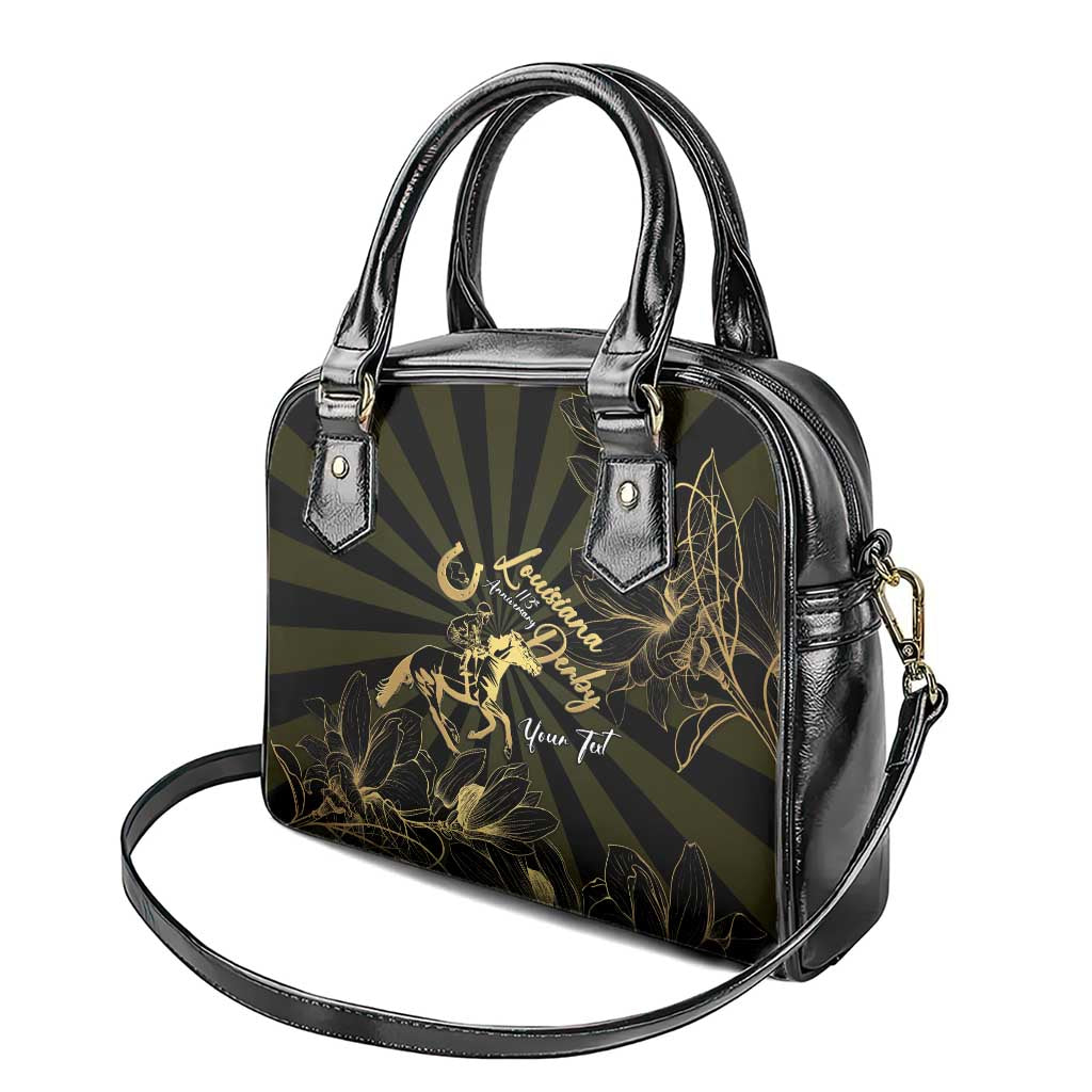 Personalized Louisiana Horse Racing Shoulder Handbag 113th Anniversary Magnolia Blossom