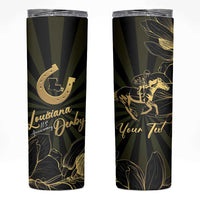 Personalized Louisiana Horse Racing Skinny Tumbler 113th Anniversary Magnolia Blossom