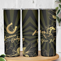 Personalized Louisiana Horse Racing Skinny Tumbler 113th Anniversary Magnolia Blossom