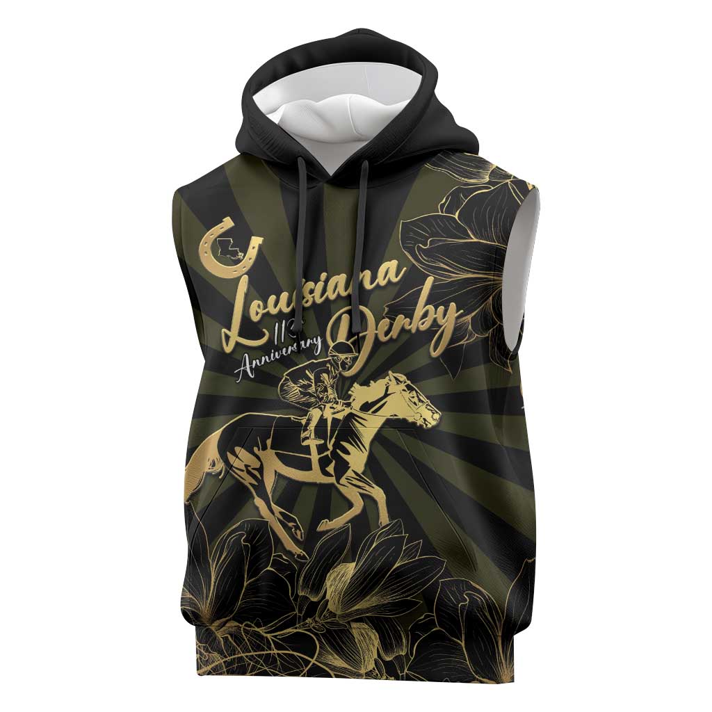 Personalized Louisiana Horse Racing Sleeveless Hoodie 113th Anniversary Magnolia Blossom