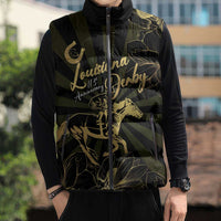 Personalized Louisiana Horse Racing Sleeveless Puffer Jacket 113th Anniversary Magnolia Blossom