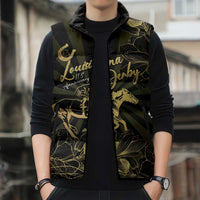 Personalized Louisiana Horse Racing Sleeveless Puffer Jacket 113th Anniversary Magnolia Blossom