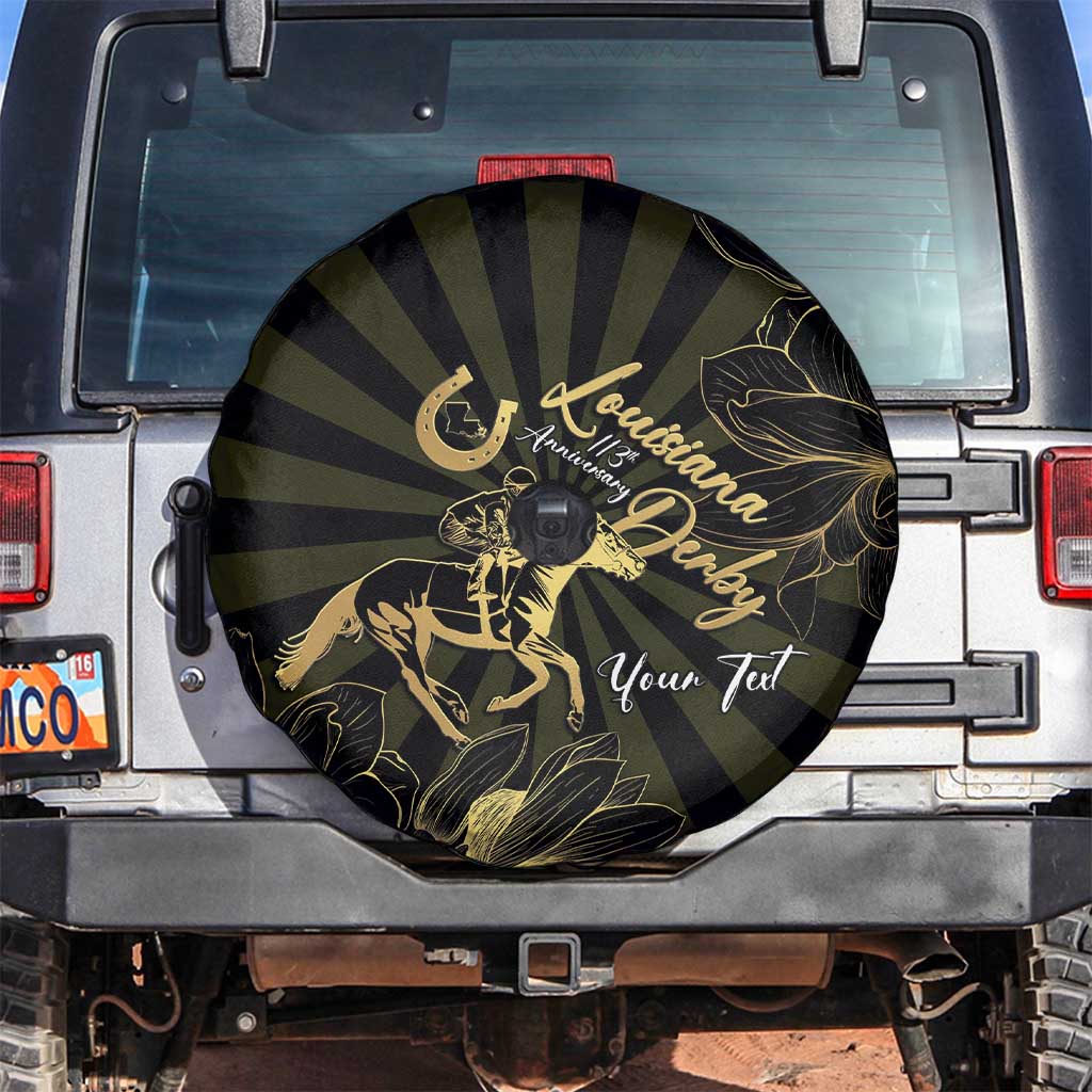 Personalized Louisiana Horse Racing Spare Tire Cover 113th Anniversary Magnolia Blossom