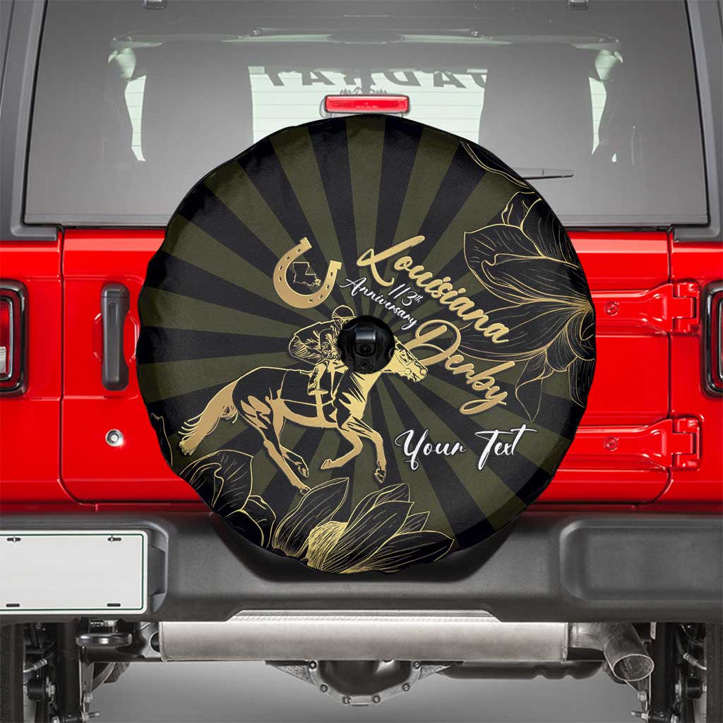 Personalized Louisiana Horse Racing Spare Tire Cover 113th Anniversary Magnolia Blossom