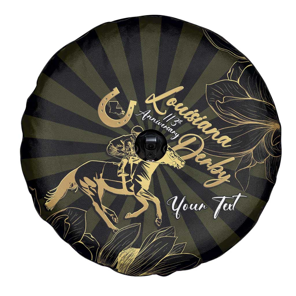 Personalized Louisiana Horse Racing Spare Tire Cover 113th Anniversary Magnolia Blossom
