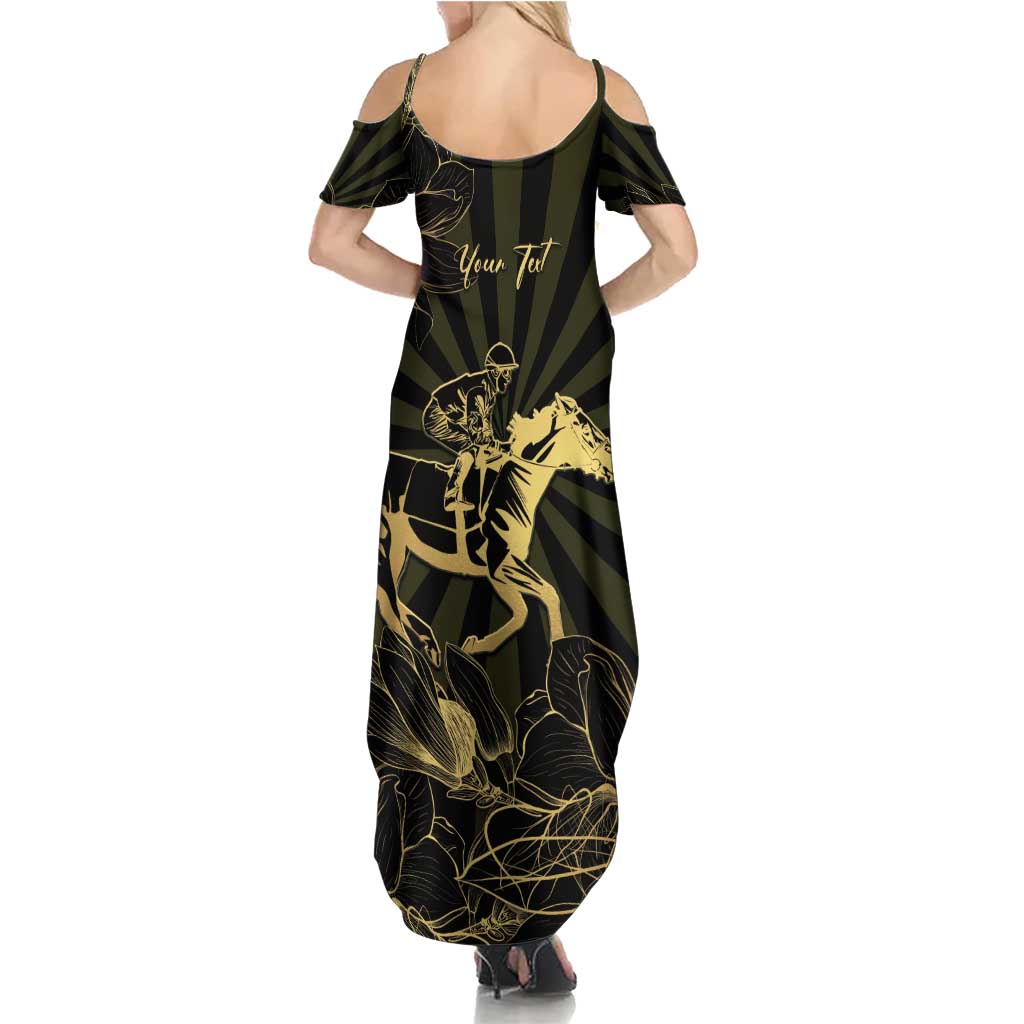 Personalized Louisiana Horse Racing Summer Maxi Dress 113th Anniversary Magnolia Blossom