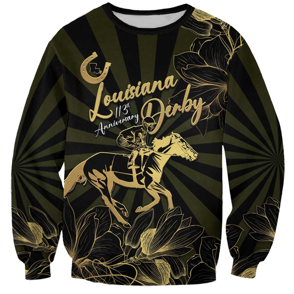 Personalized Louisiana Horse Racing Sweatshirt 113th Anniversary Magnolia Blossom