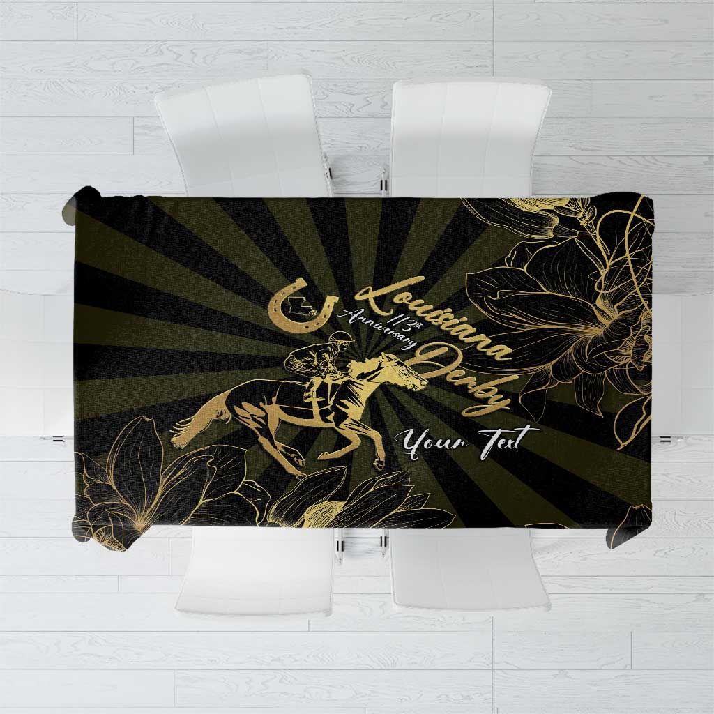 Personalized Louisiana Horse Racing Tablecloth 113th Anniversary Magnolia Blossom