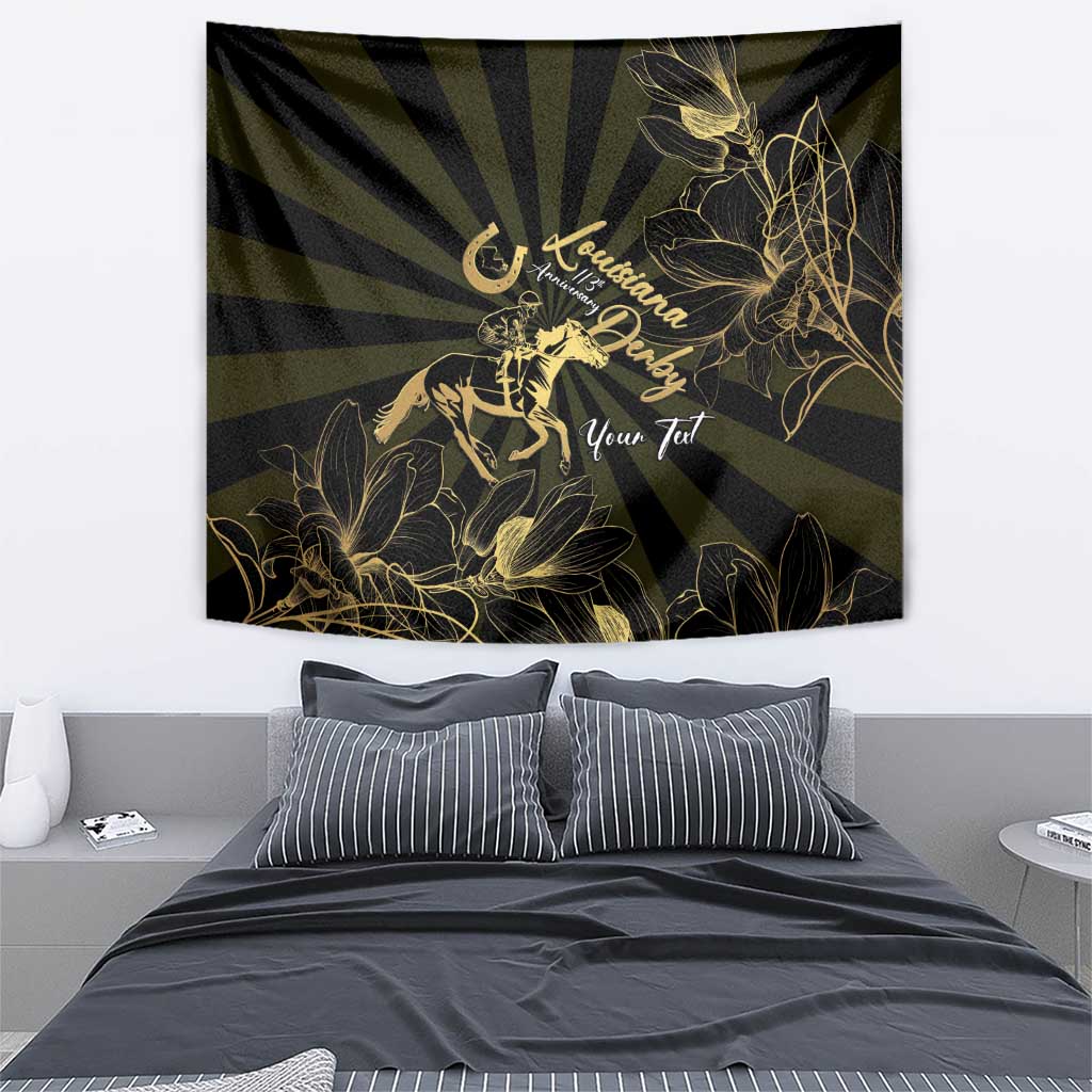 Personalized Louisiana Horse Racing Tapestry 113th Anniversary Magnolia Blossom