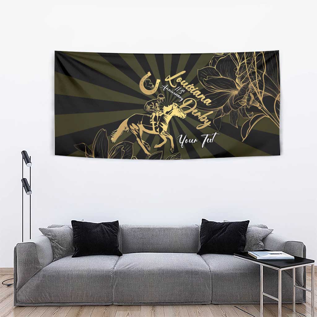 Personalized Louisiana Horse Racing Tapestry 113th Anniversary Magnolia Blossom