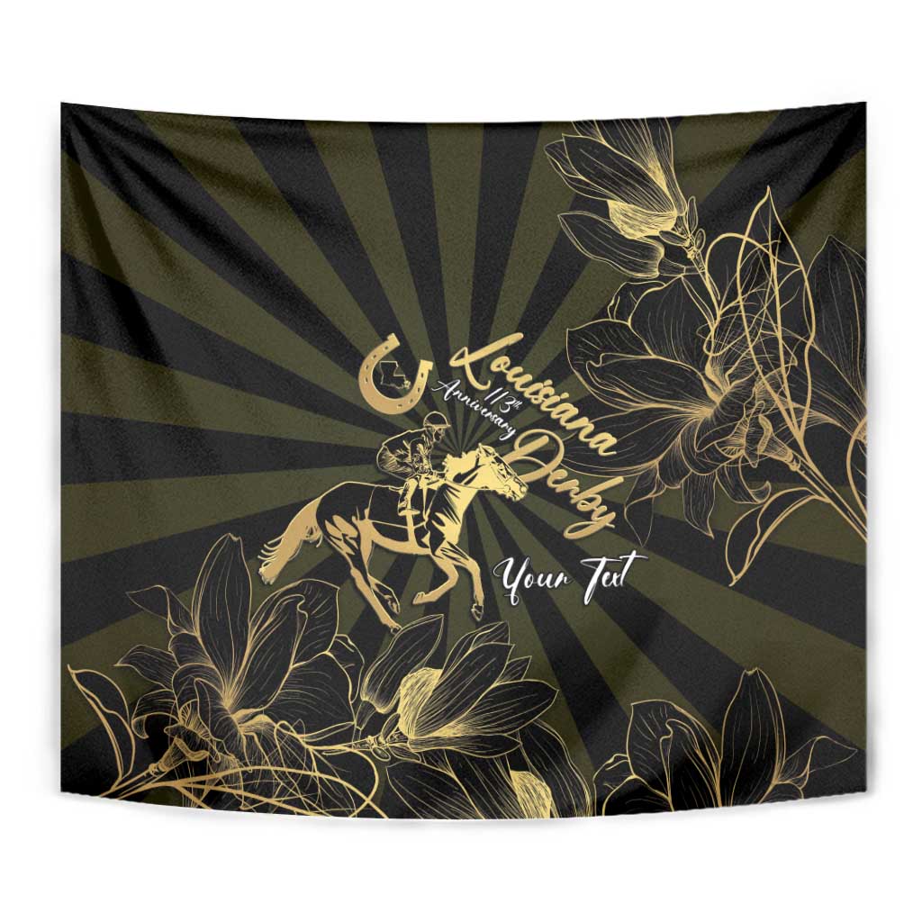 Personalized Louisiana Horse Racing Tapestry 113th Anniversary Magnolia Blossom