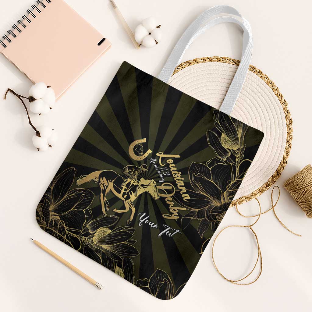 Personalized Louisiana Horse Racing Tote Bag 113th Anniversary Magnolia Blossom