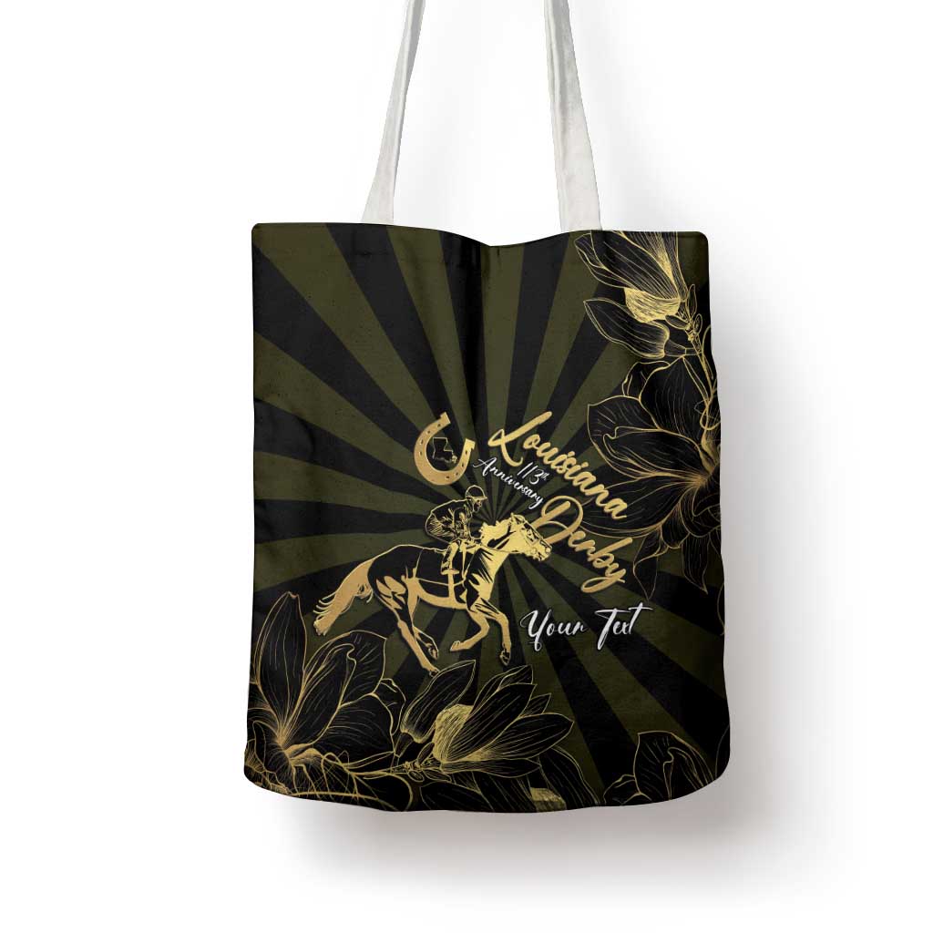 Personalized Louisiana Horse Racing Tote Bag 113th Anniversary Magnolia Blossom