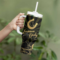 Personalized Louisiana Horse Racing Tumbler With Handle 113th Anniversary Magnolia Blossom