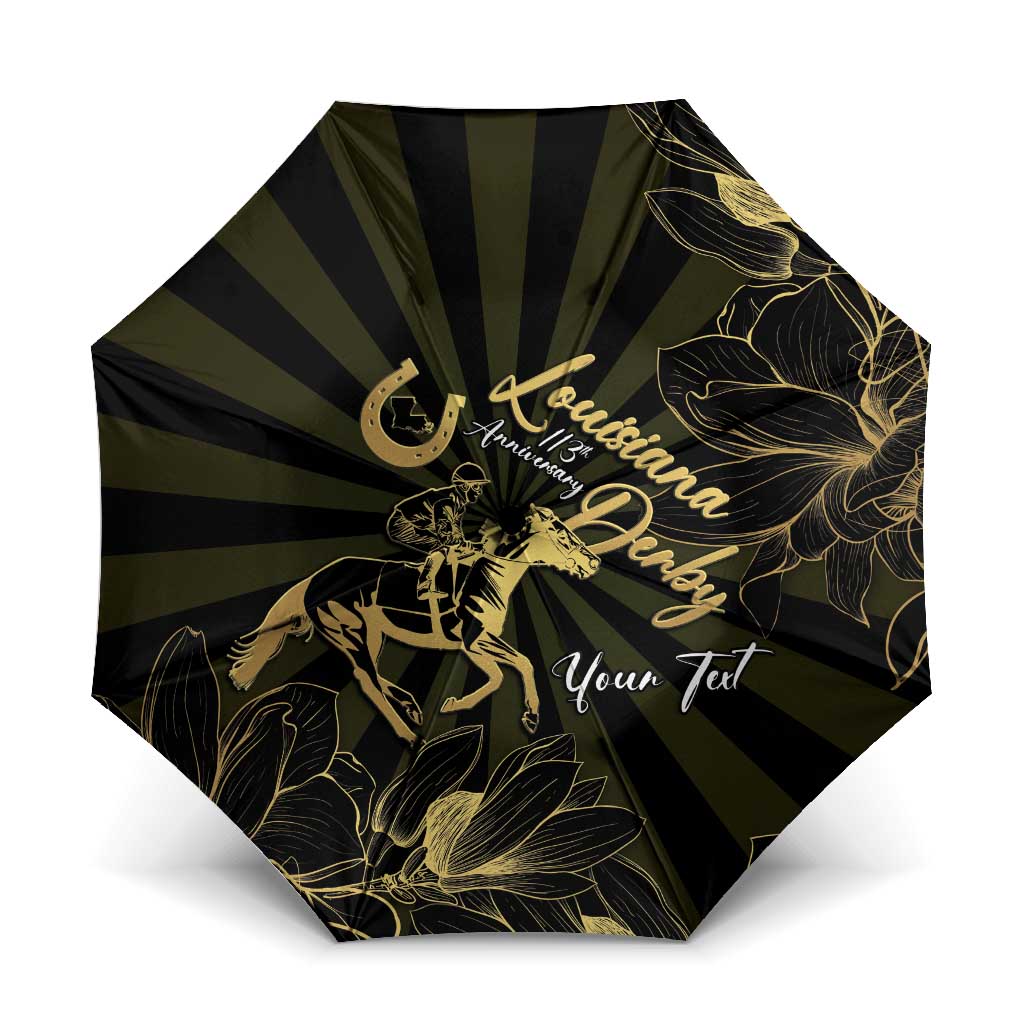 Personalized Louisiana Horse Racing Umbrella 113th Anniversary Magnolia Blossom