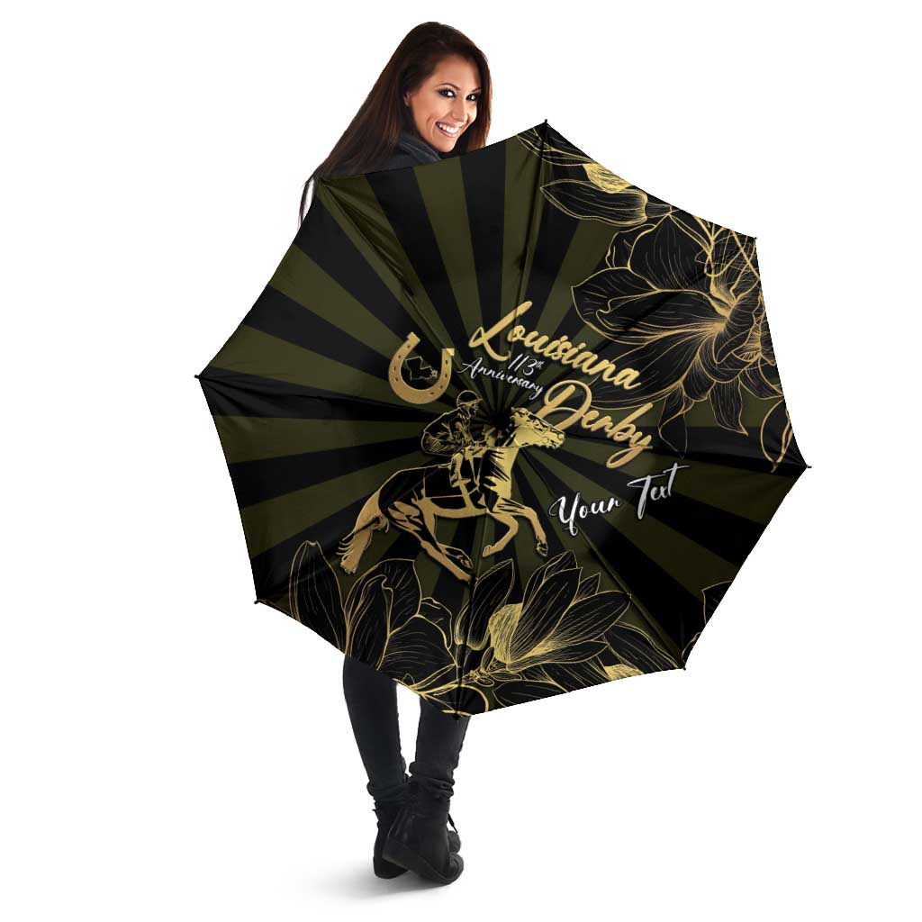 Personalized Louisiana Horse Racing Umbrella 113th Anniversary Magnolia Blossom