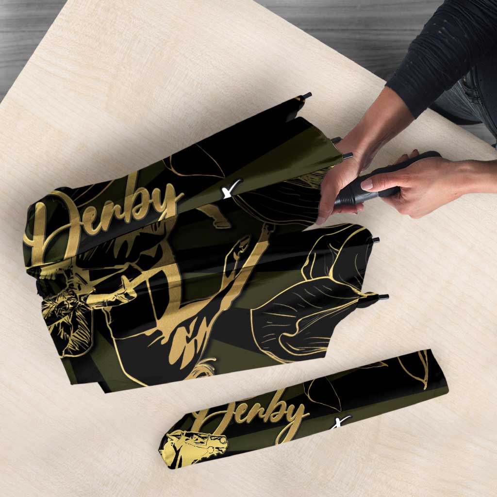 Personalized Louisiana Horse Racing Umbrella 113th Anniversary Magnolia Blossom