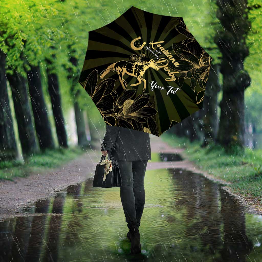 Personalized Louisiana Horse Racing Umbrella 113th Anniversary Magnolia Blossom