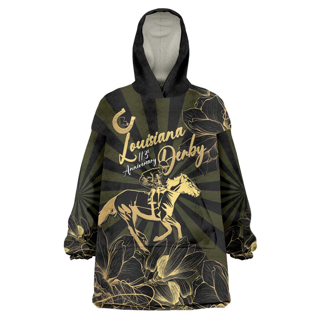 Personalized Louisiana Horse Racing Wearable Blanket Hoodie 113th Anniversary Magnolia Blossom