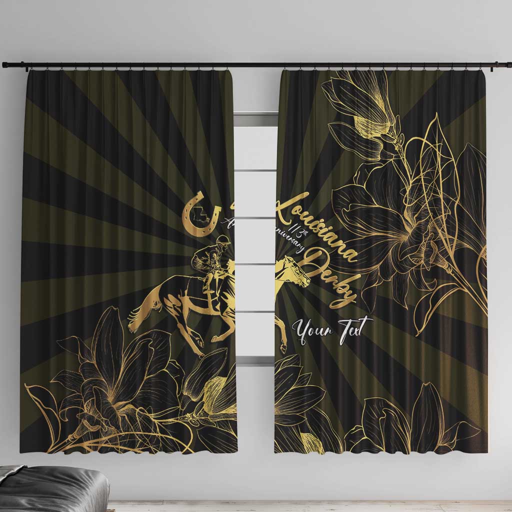 Personalized Louisiana Horse Racing Window Curtain 113th Anniversary Magnolia Blossom