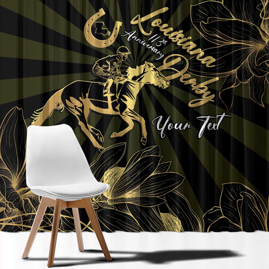 Personalized Louisiana Horse Racing Window Curtain 113th Anniversary Magnolia Blossom