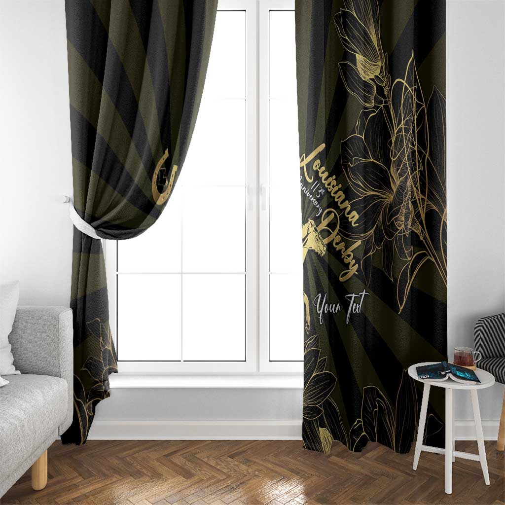 Personalized Louisiana Horse Racing Window Curtain 113th Anniversary Magnolia Blossom