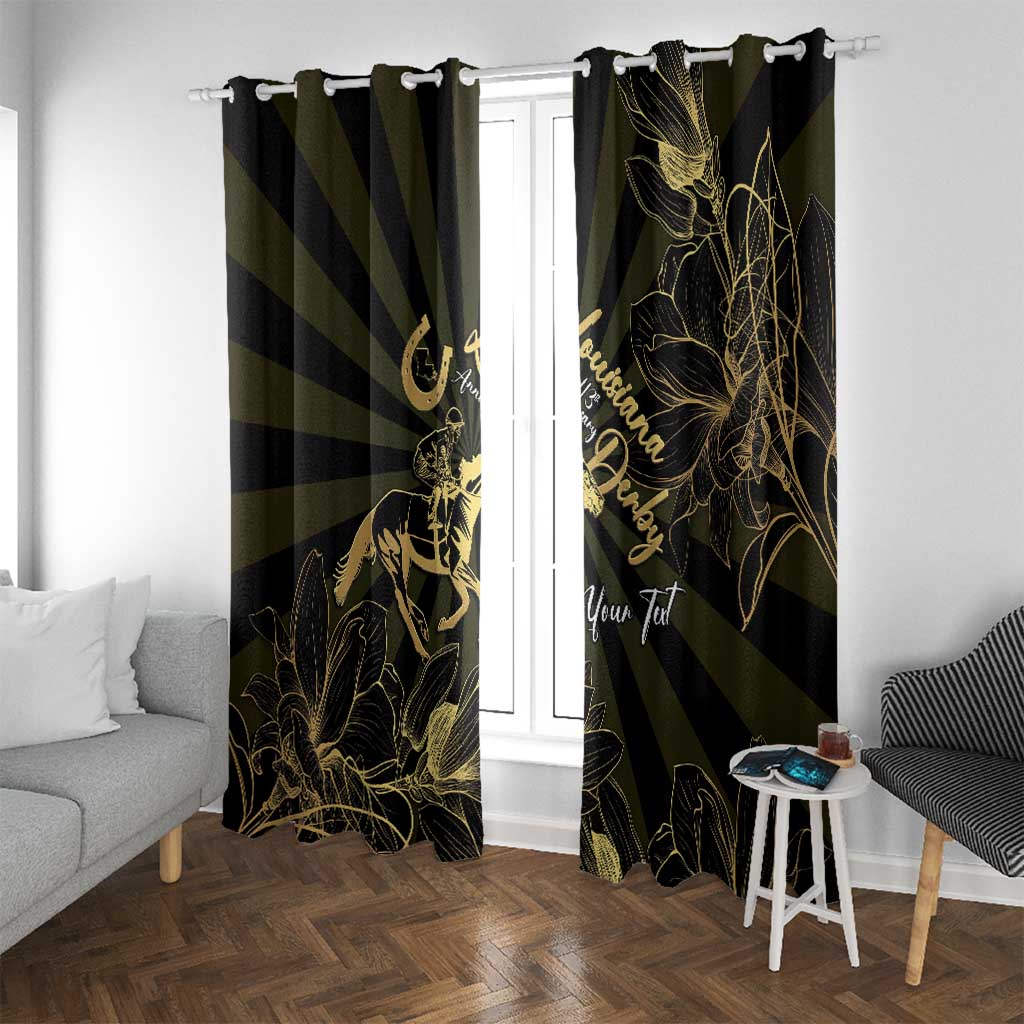 Personalized Louisiana Horse Racing Window Curtain 113th Anniversary Magnolia Blossom