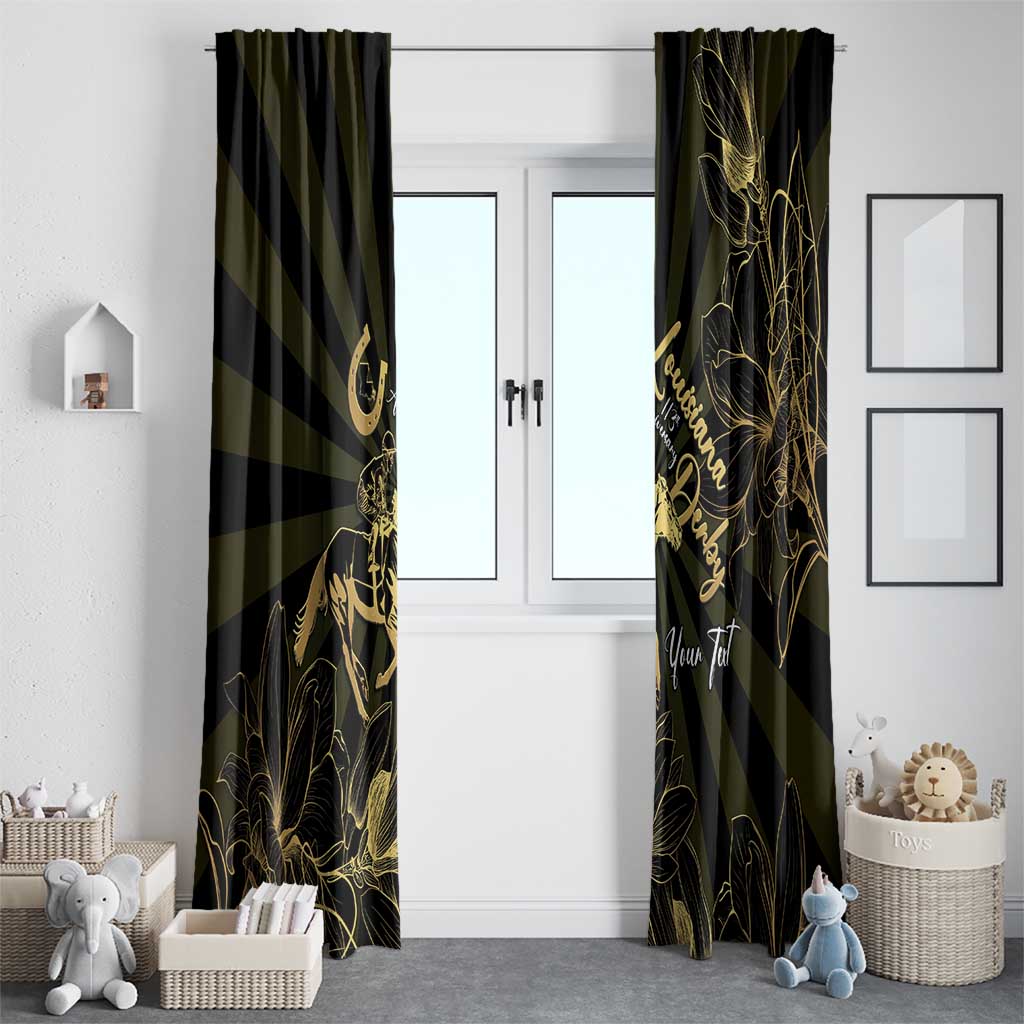 Personalized Louisiana Horse Racing Window Curtain 113th Anniversary Magnolia Blossom