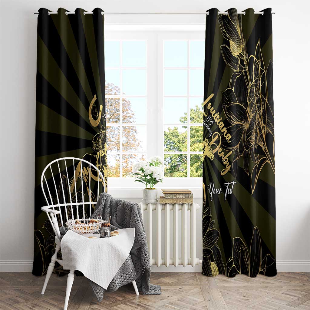 Personalized Louisiana Horse Racing Window Curtain 113th Anniversary Magnolia Blossom