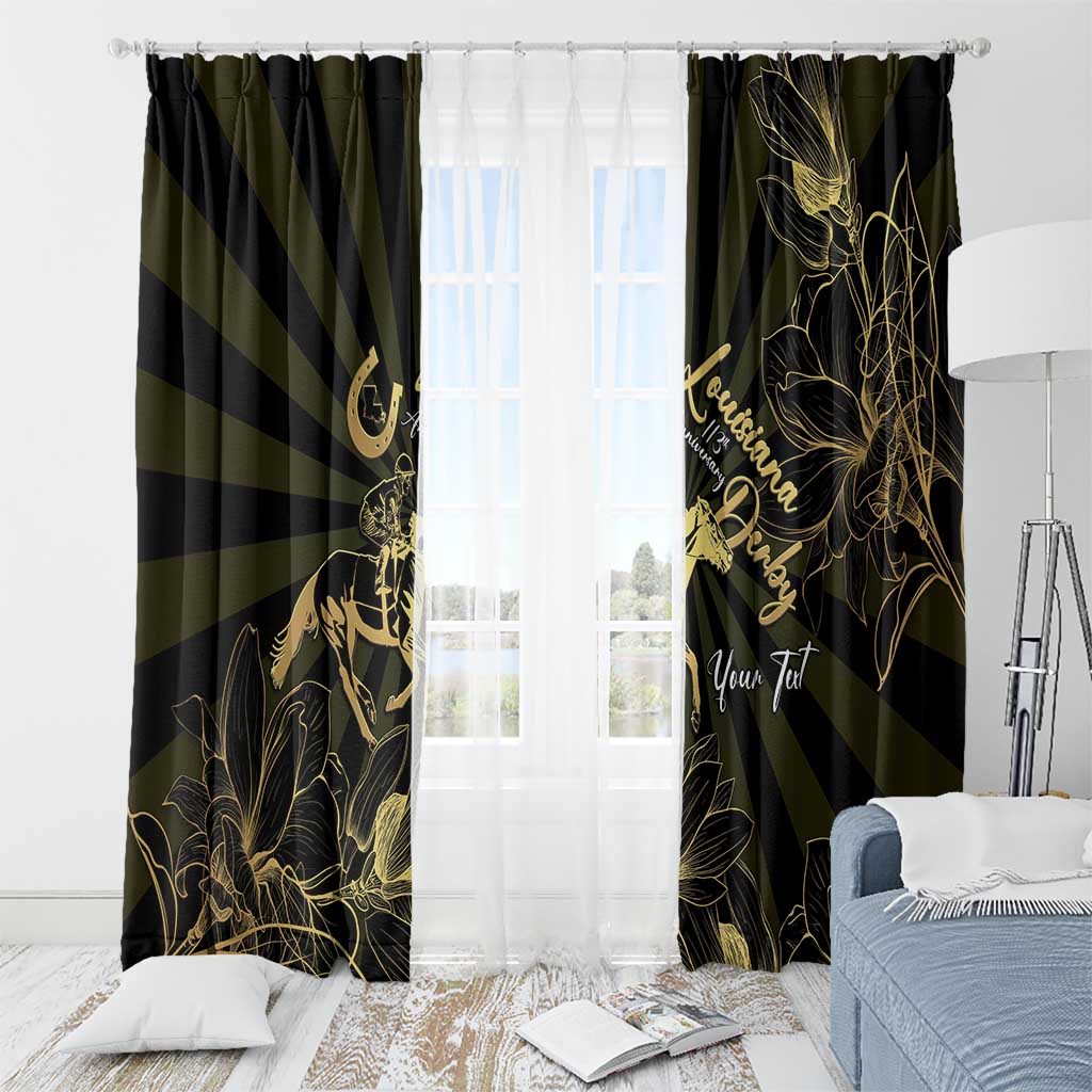 Personalized Louisiana Horse Racing Window Curtain 113th Anniversary Magnolia Blossom