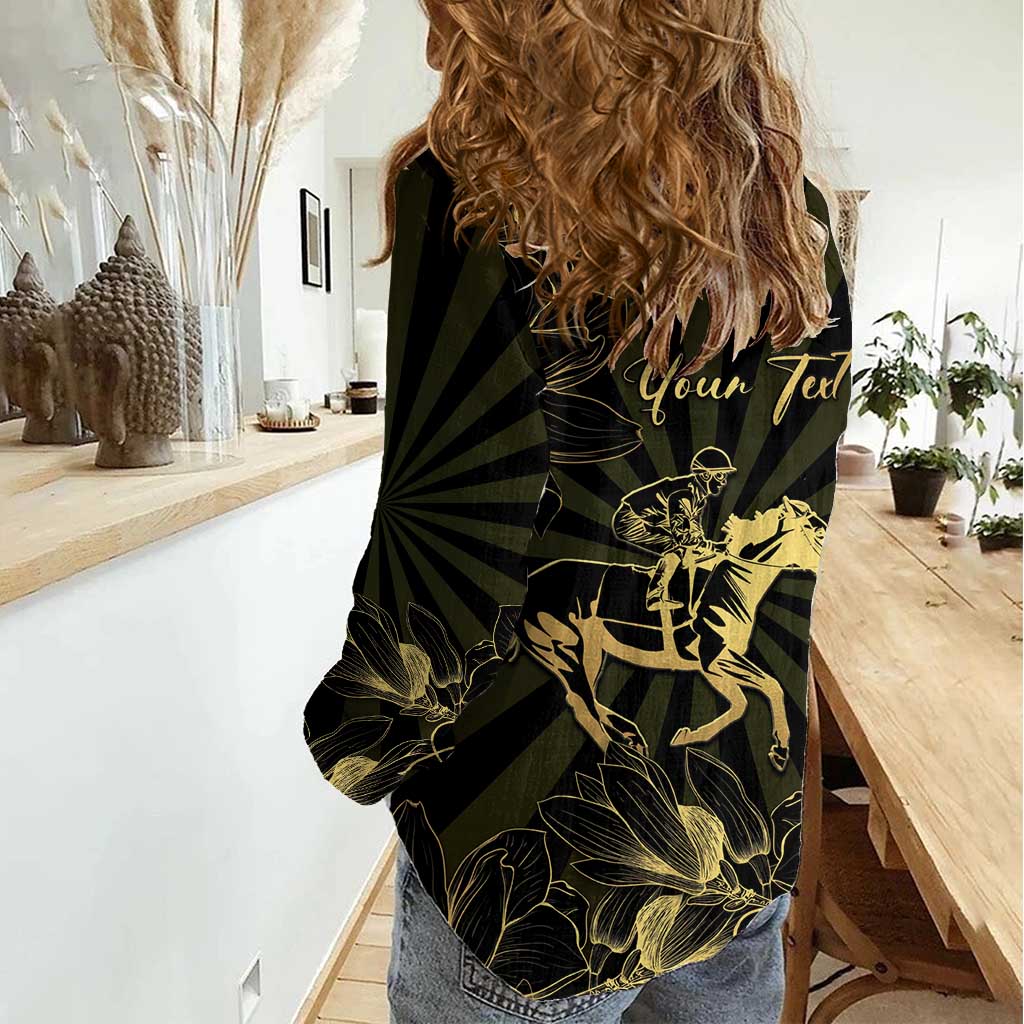 Personalized Louisiana Horse Racing Women Casual Shirt 113th Anniversary Magnolia Blossom