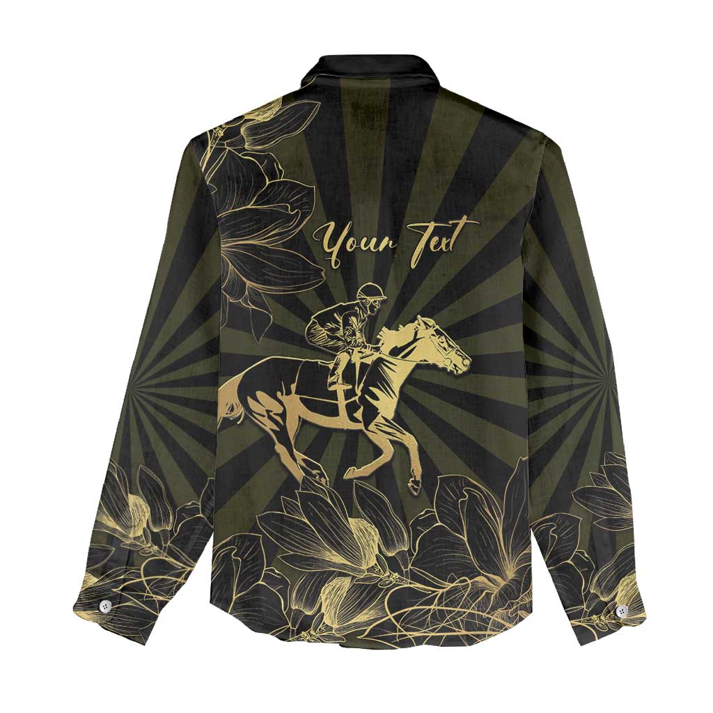 Personalized Louisiana Horse Racing Women Casual Shirt 113th Anniversary Magnolia Blossom