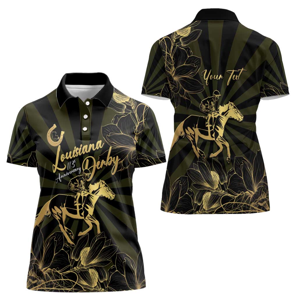 Personalized Louisiana Horse Racing Women Polo Shirt 113th Anniversary Magnolia Blossom