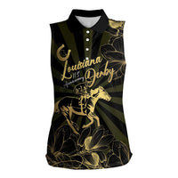 Personalized Louisiana Horse Racing Women Sleeveless Polo Shirt 113th Anniversary Magnolia Blossom