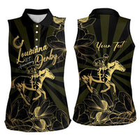 Personalized Louisiana Horse Racing Women Sleeveless Polo Shirt 113th Anniversary Magnolia Blossom