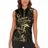Personalized Louisiana Horse Racing Women Sleeveless Polo Shirt 113th Anniversary Magnolia Blossom