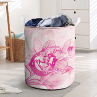Personalized Louisiana Horse Racing Derby Laundry Basket Magnolia Blossom Horseshoe Pastel Pink