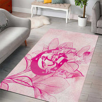Personalized Louisiana Horse Racing Derby Area Rug Magnolia Blossom Horseshoe Pastel Pink