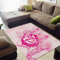 Personalized Louisiana Horse Racing Derby Area Rug Magnolia Blossom Horseshoe Pastel Pink
