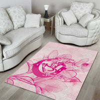 Personalized Louisiana Horse Racing Derby Area Rug Magnolia Blossom Horseshoe Pastel Pink