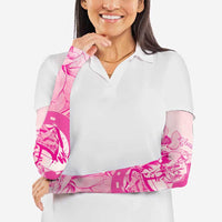 Personalized Louisiana Horse Racing Derby Arm Sleeves Magnolia Blossom Horseshoe Pastel Pink