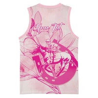Personalized Louisiana Horse Racing Derby Basketball Jersey Magnolia Blossom Horseshoe Pastel Pink