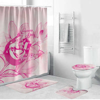 Personalized Louisiana Horse Racing Derby Bathroom Set Magnolia Blossom Horseshoe Pastel Pink