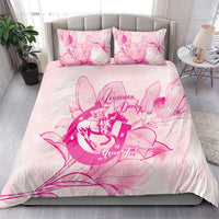 Personalized Louisiana Horse Racing Derby Bedding Set Magnolia Blossom Horseshoe Pastel Pink