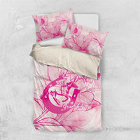 Personalized Louisiana Horse Racing Derby Bedding Set Magnolia Blossom Horseshoe Pastel Pink