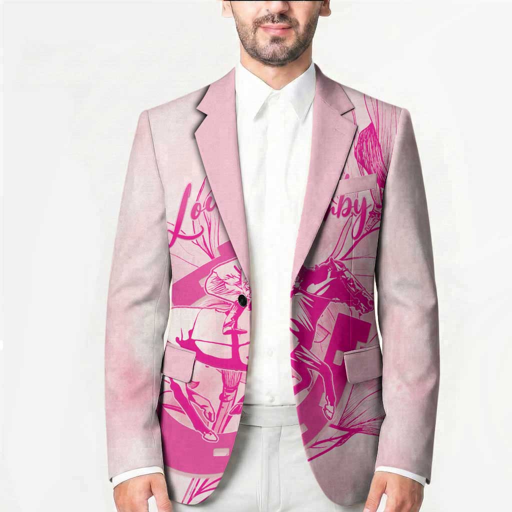 Personalized Louisiana Horse Racing Derby Blazer Magnolia Blossom Horseshoe Pastel Pink