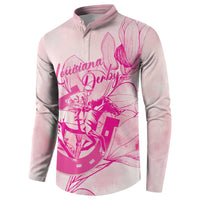 Personalized Louisiana Horse Racing Derby Button Sweatshirt Magnolia Blossom Horseshoe Pastel Pink