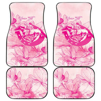Personalized Louisiana Horse Racing Derby Car Mats Magnolia Blossom Horseshoe Pastel Pink