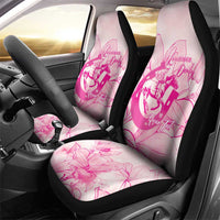 Personalized Louisiana Horse Racing Derby Car Seat Cover Magnolia Blossom Horseshoe Pastel Pink
